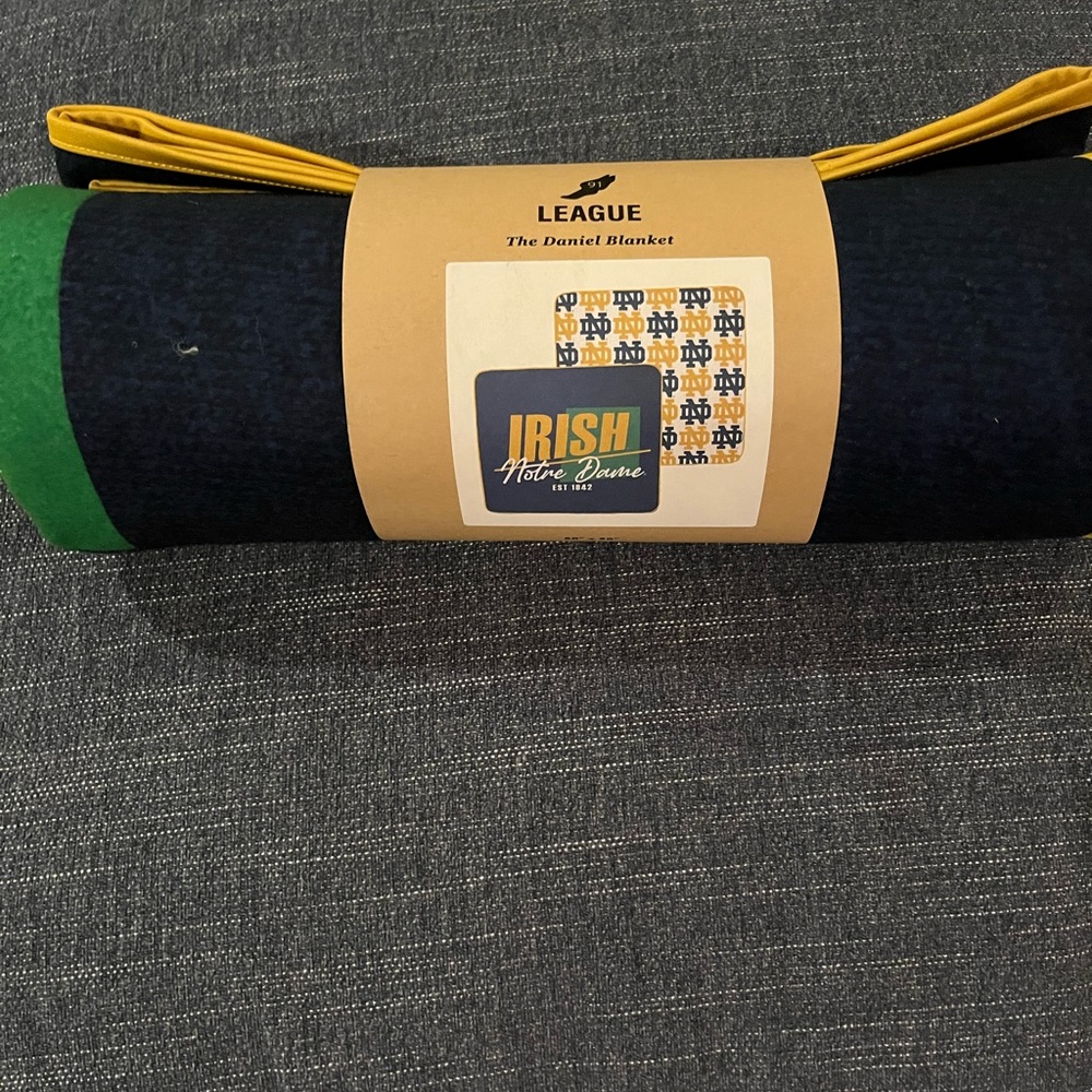 League The Daniel Blanket - Navy and Green with Yellow Accent